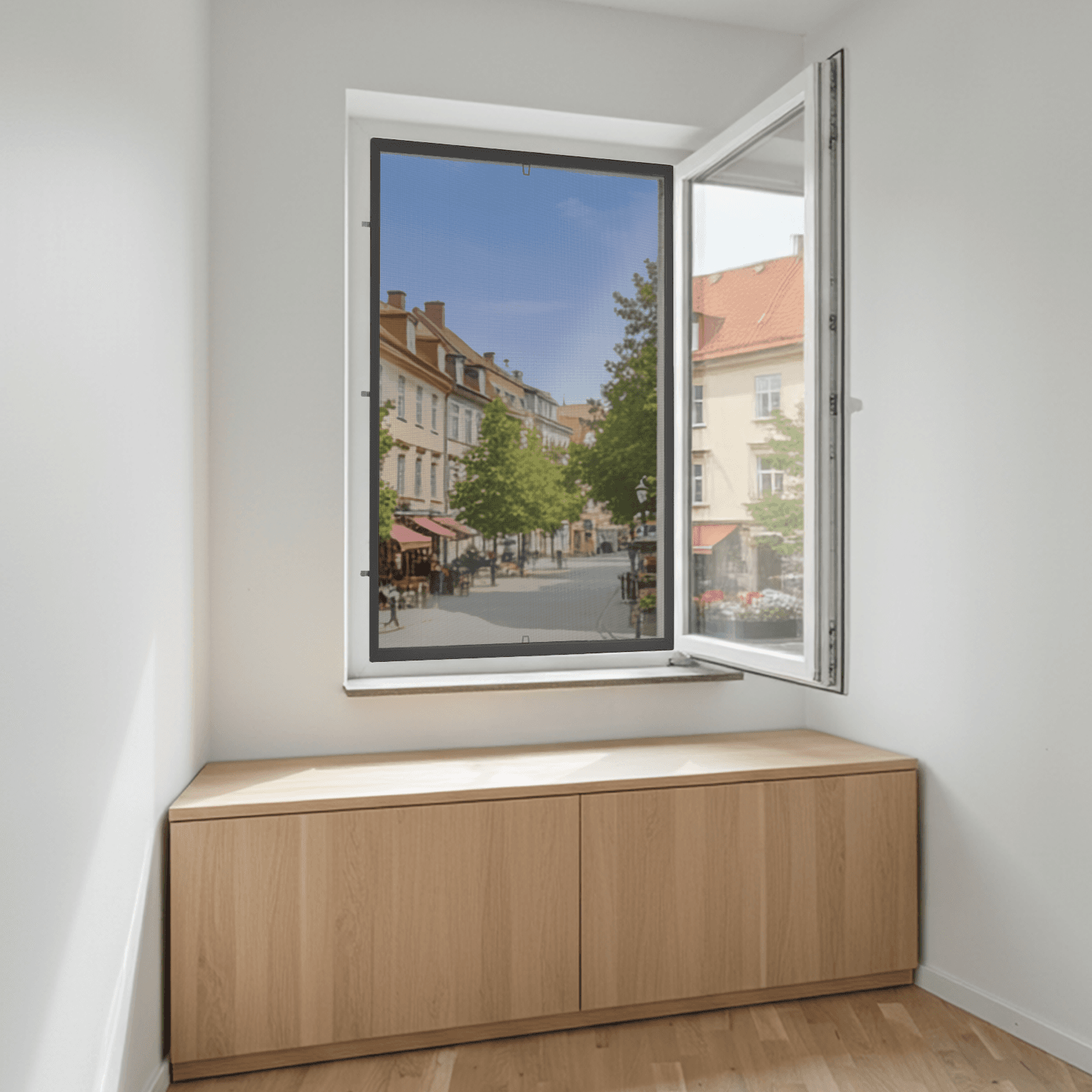 Framed Window Mosquito Net Anthracite