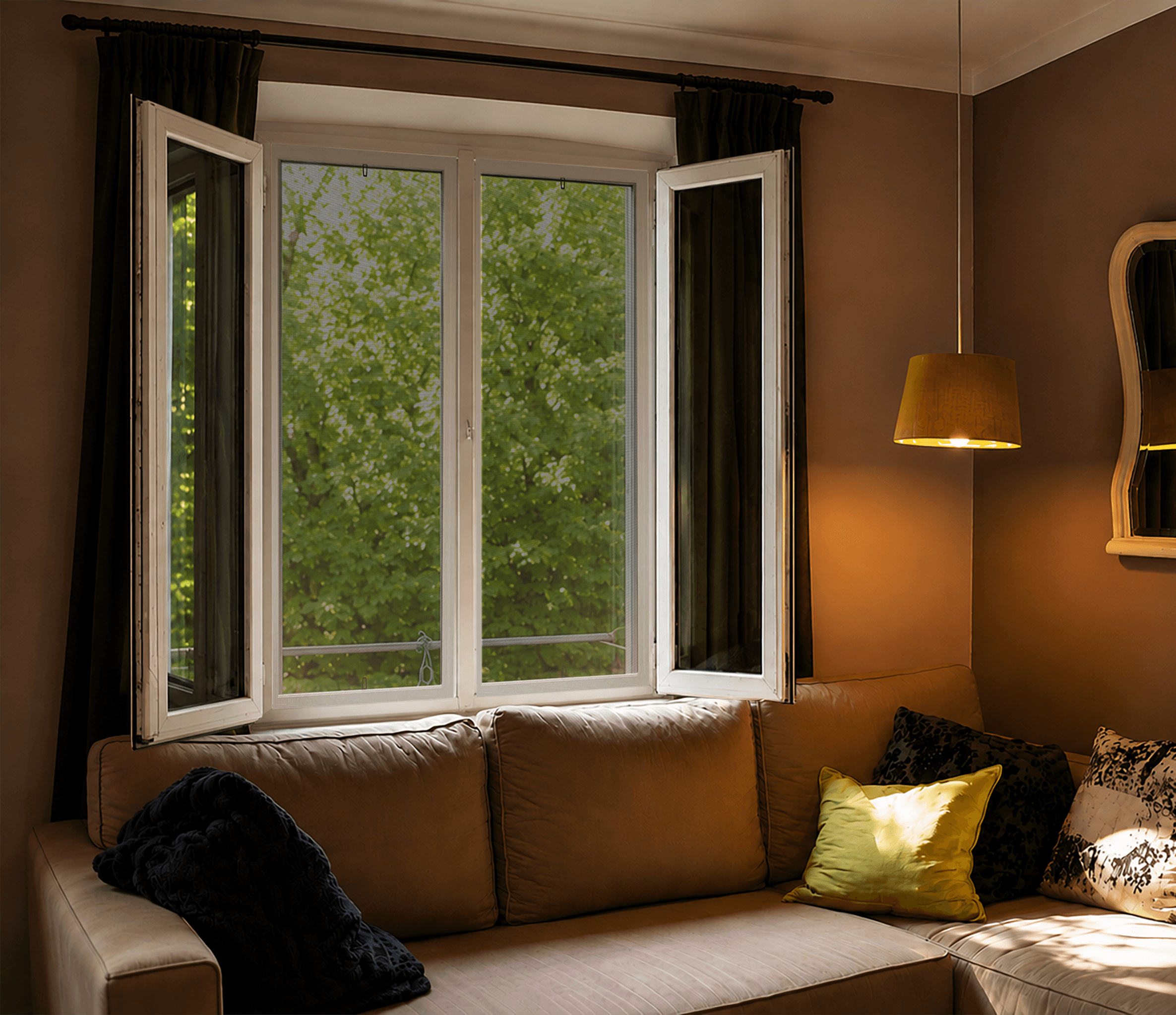 Framed Window Mosquito Net White